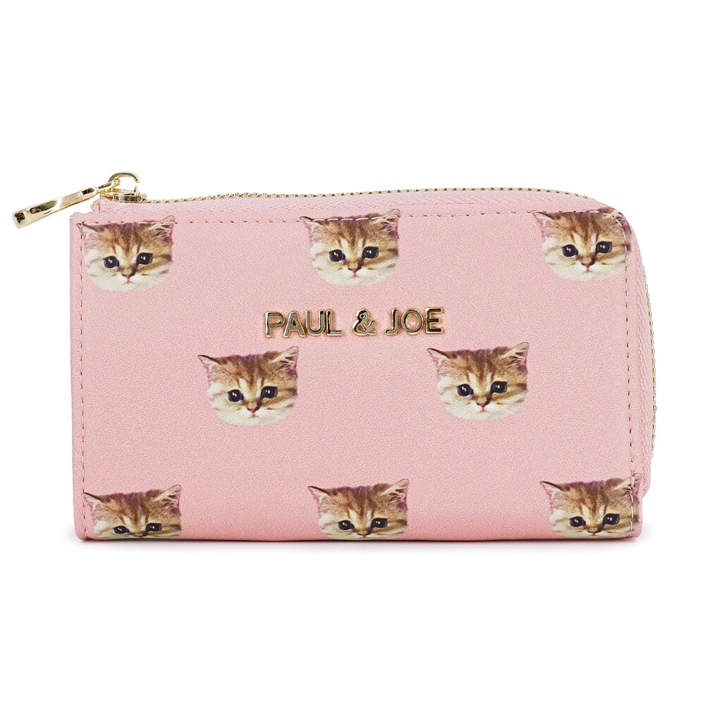 ポール&ジョーシスター　レア未使用極美品　猫顔プリント ピンクポーチ ポールアンドジョー ポール&ジョー PAUL&JOE ポーチ メイク