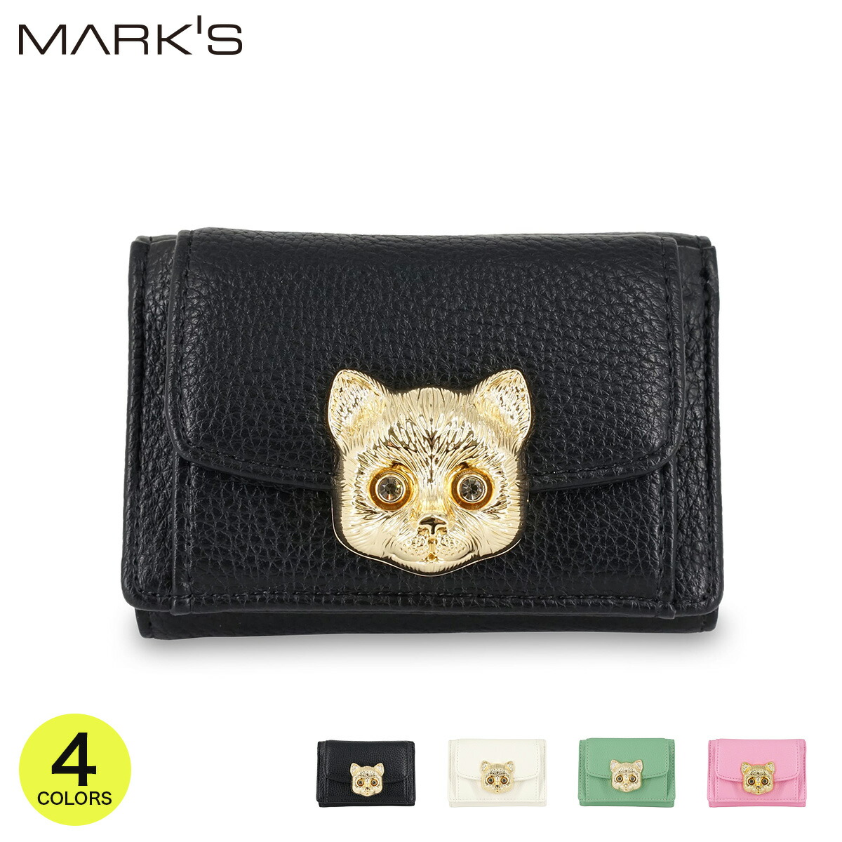ポール ＆ ジョー アクセソワ ミニ財布 ＜3D キャットフェイス＞ レディース 猫 コンパクト 三つ折り ミニウォレット 小銭入れ カード収納 手のひらサイズ 上品 おしゃれ 専用BOX入り 母の日
