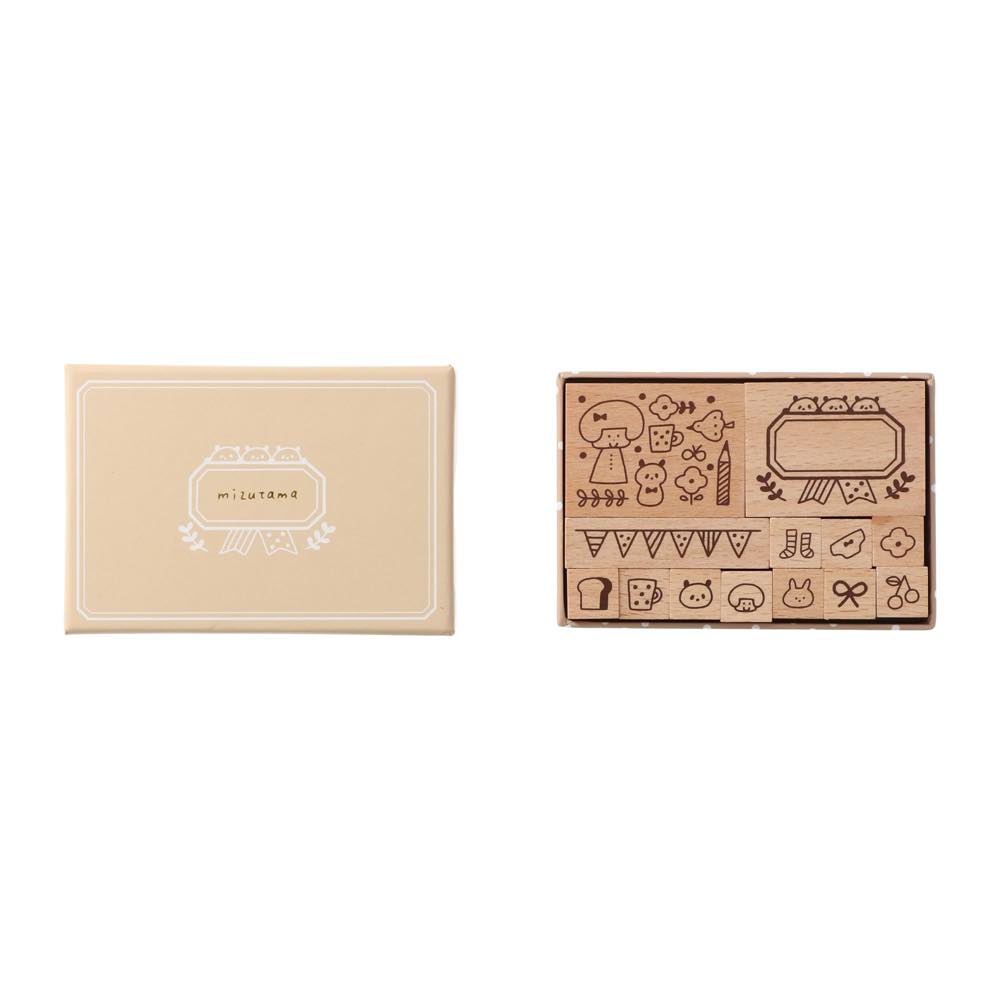 木製スタンプ２０種 mizutama マークス 木製スタンプセット ＜どうぶつ＞ | マークス