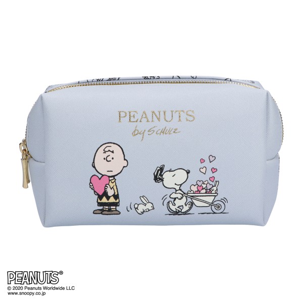 楽天市場 化粧ポーチ コスメポーチ ダブルファスナー ポーチ ライトグレー スヌーピー Peanuts ピーナッツ マークス Onlinemark S Inc 手帳 雑貨