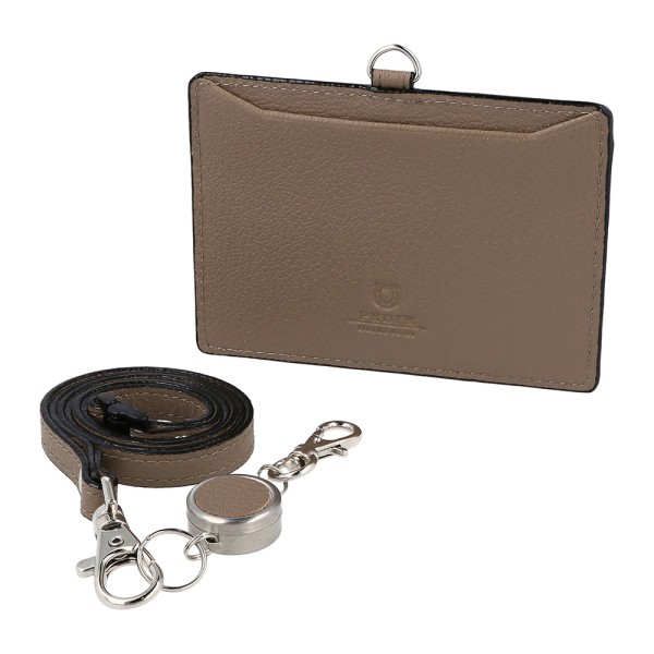 楽天市場】本革 革 リール付 IDケース ディアシュリンク ライトピンク