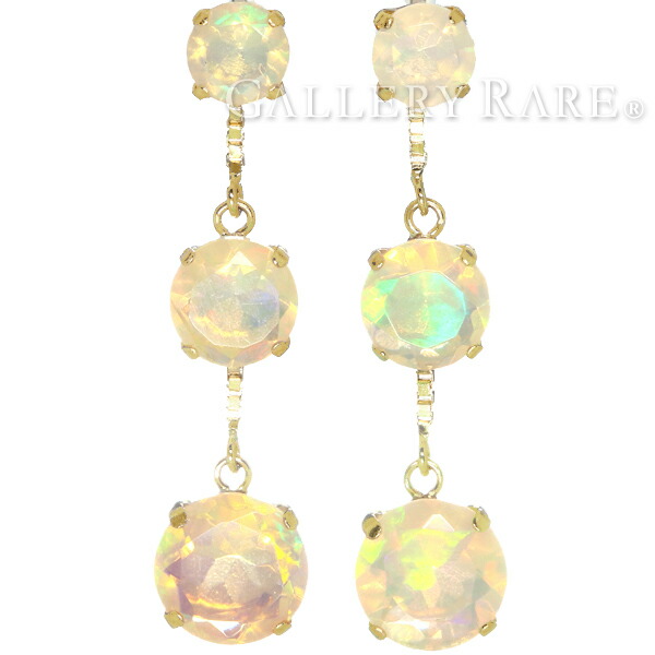 Opal Earrings Trilogy Total 1 60 Ct K18yg Yellow Gold Jewelry Opal Earrings Trilogy Total 1 60 Ct K18yg Yellow Gold Jewelry