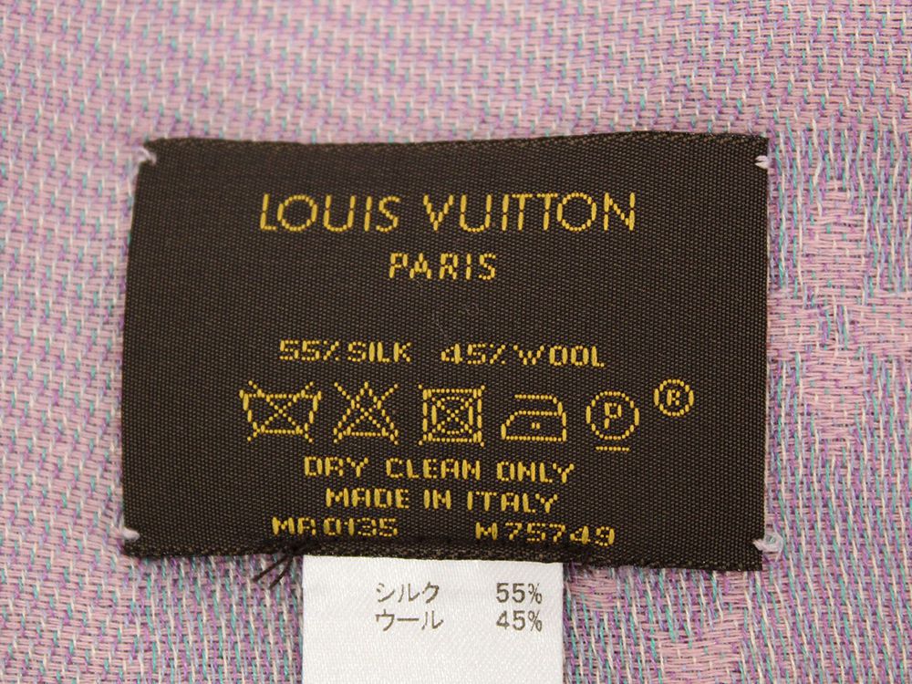 Gallery Rare: LOUIS VUITTON Shawl Monogram Rainbow Pink Silk Wool M75749 Authentic 4848912 ...