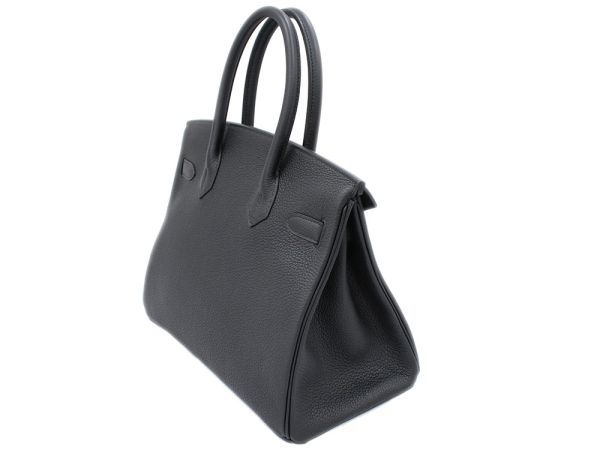 Gallery Rare Hermes Birkin 30cm Handbag Black X Silver Tool トゴ C Hermes Birkin 30cm Handbag Black X Silver Tool トゴ C Carved Seal Bag