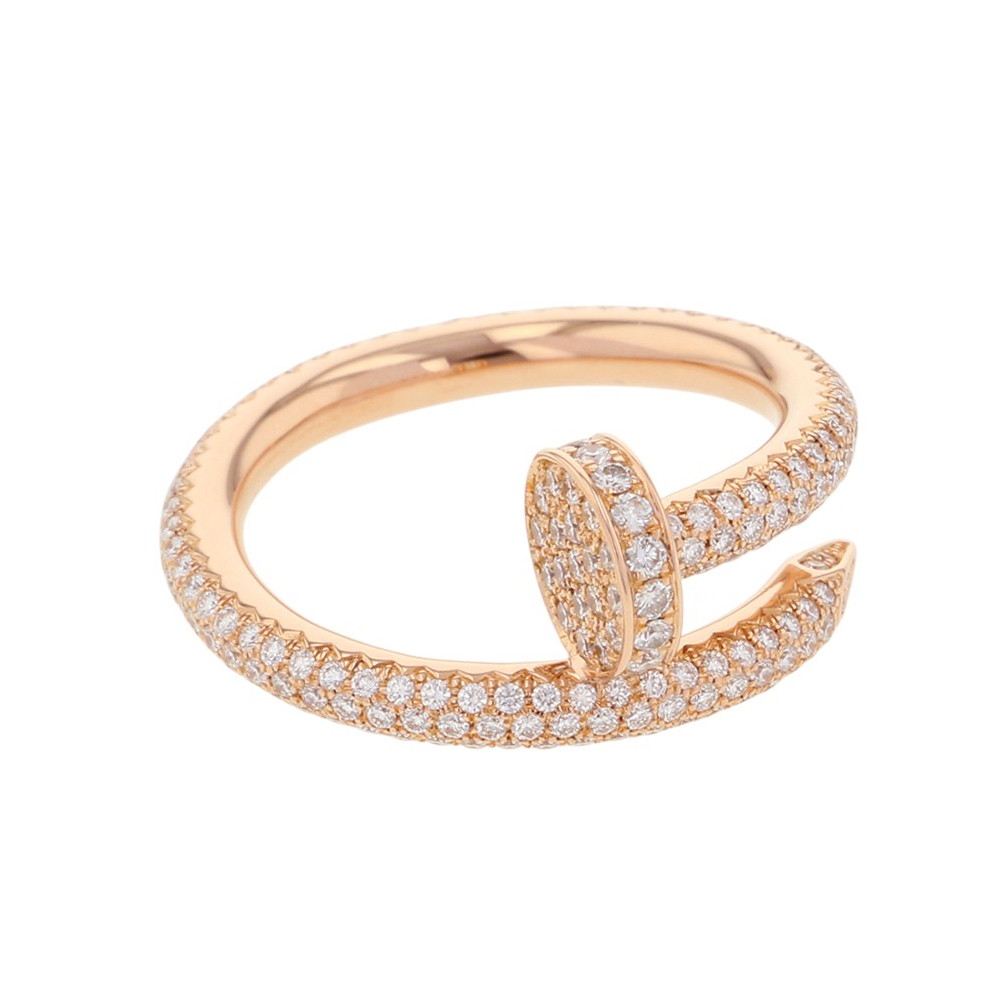 カルティエ リング ジュスト アン クル リング クラシックモデル パヴェ ダイヤ 241P 計0.85ct K18PG サイズ51 N4748600 指輪 【安心保証】 【中古】 カルティエ ジュスト アンクル ダイヤモンド パヴェダイヤ Cartier ピンクゴールド 中古