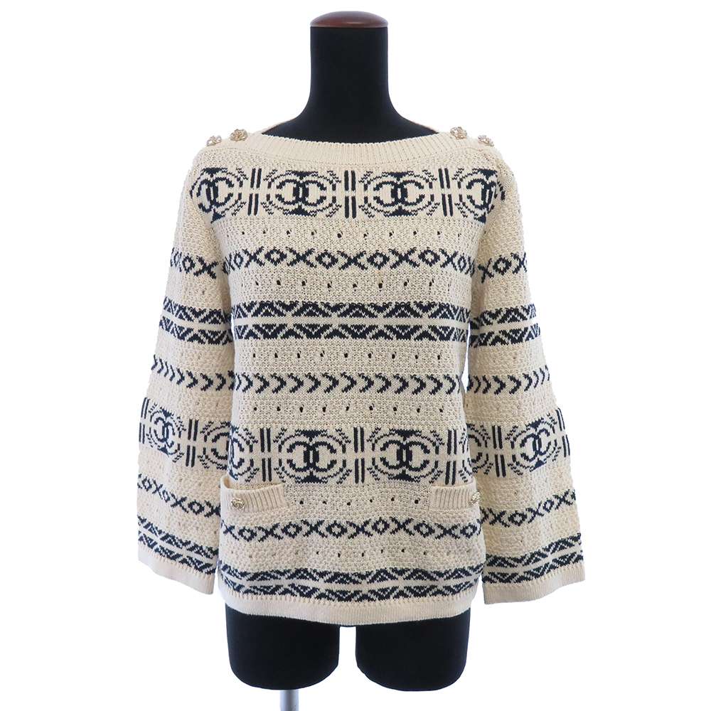 22モデル シャネル ニット ココマーク プルオーバー ペーパー コットン レディースサイズ34 P Chanel アパレル 22モデル シャネル ニット ココマーク プルオーバー ペーパー コットン レディースサイズ34 P Chanel アパレル