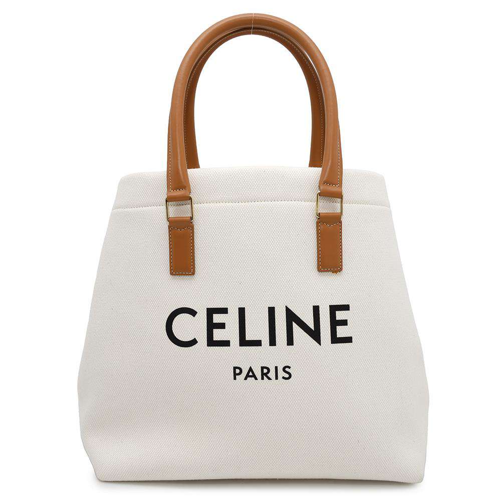 美品【セリーヌ】ロゴキャンバストートバッグ CELINE セリーヌ ロゴ トートバッグ キャンバス 黒 レディース
