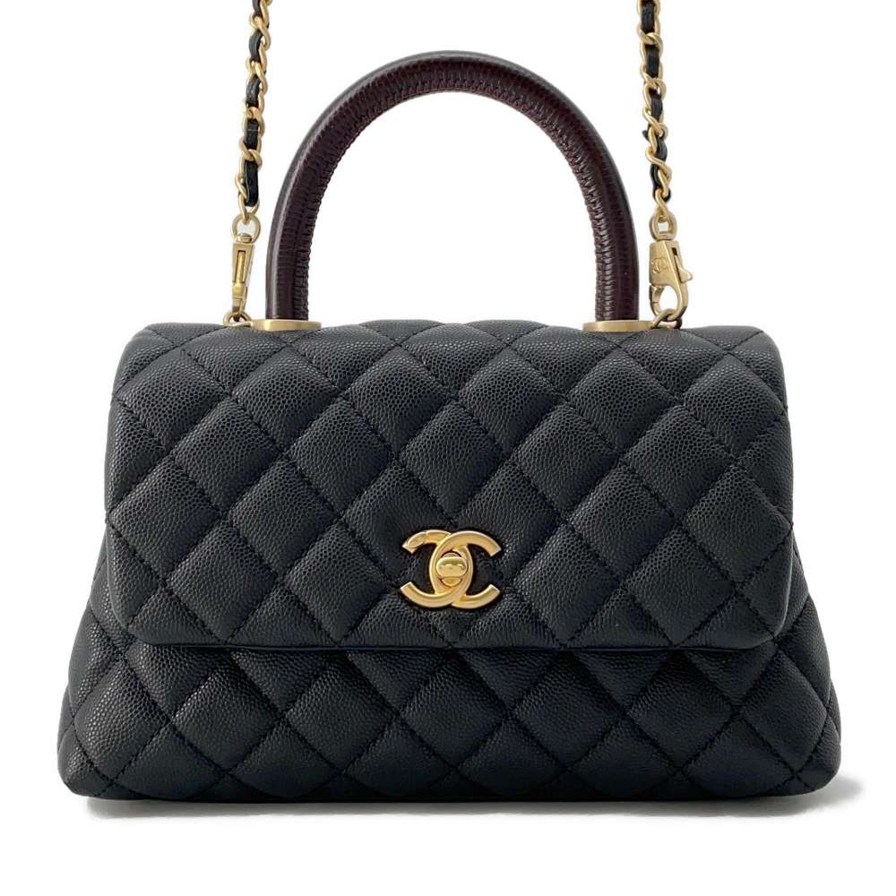 Chanel 22番台 マトラッセ ココレイン チェーンショルダーバッグ SV金具 A93154 グリーン (206725