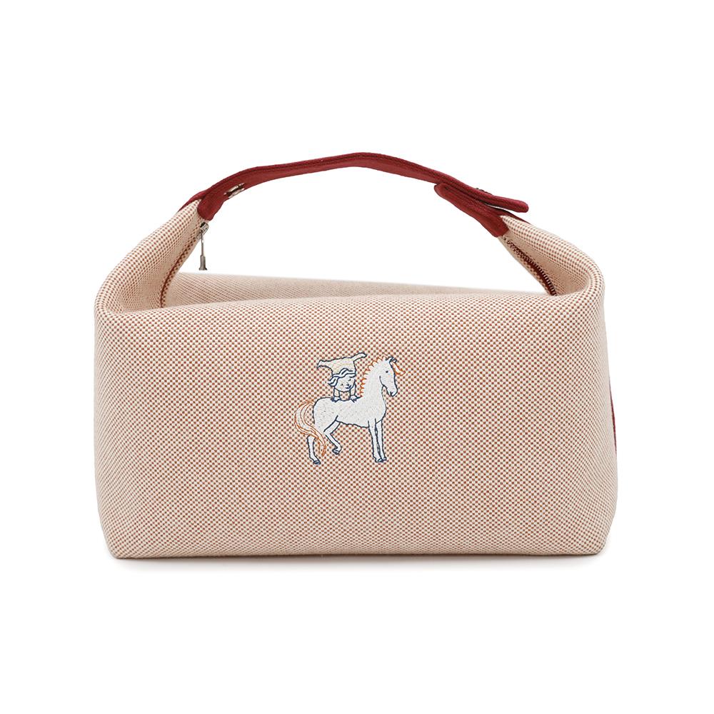 【刺繍がキュート♪】HERMES ブリッドアブラック GM カブリオル キュート☆》 エルメス ポーチ ブリッドアブラック カブリオル