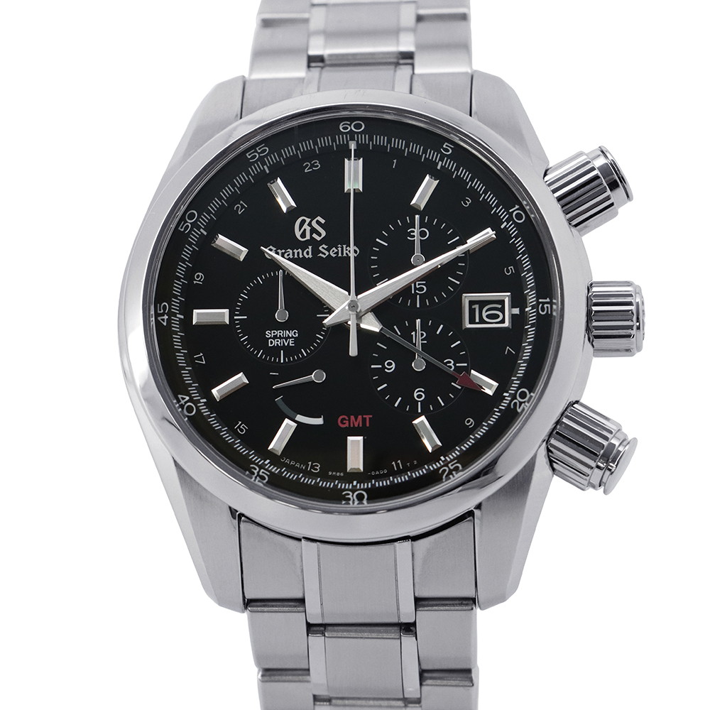 セイコー グランドセイコー GMT スプリングドライブ SEIKO 腕時計 黒文字盤 【安心保証】 【中古】 セイコー グランドセイコー SEIKO セイコー 中古