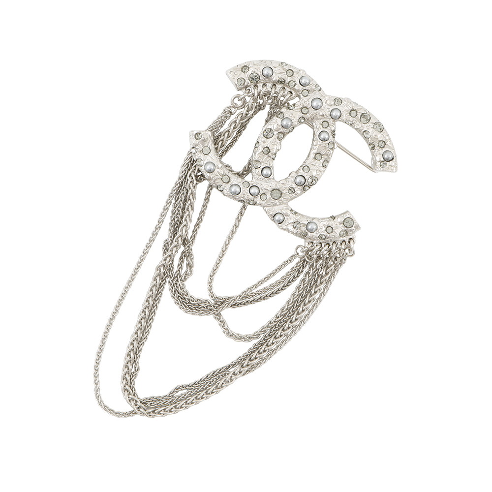 楽天市場】シャネル CHANEL ブローチ ココマーク シルバーxホワイトx