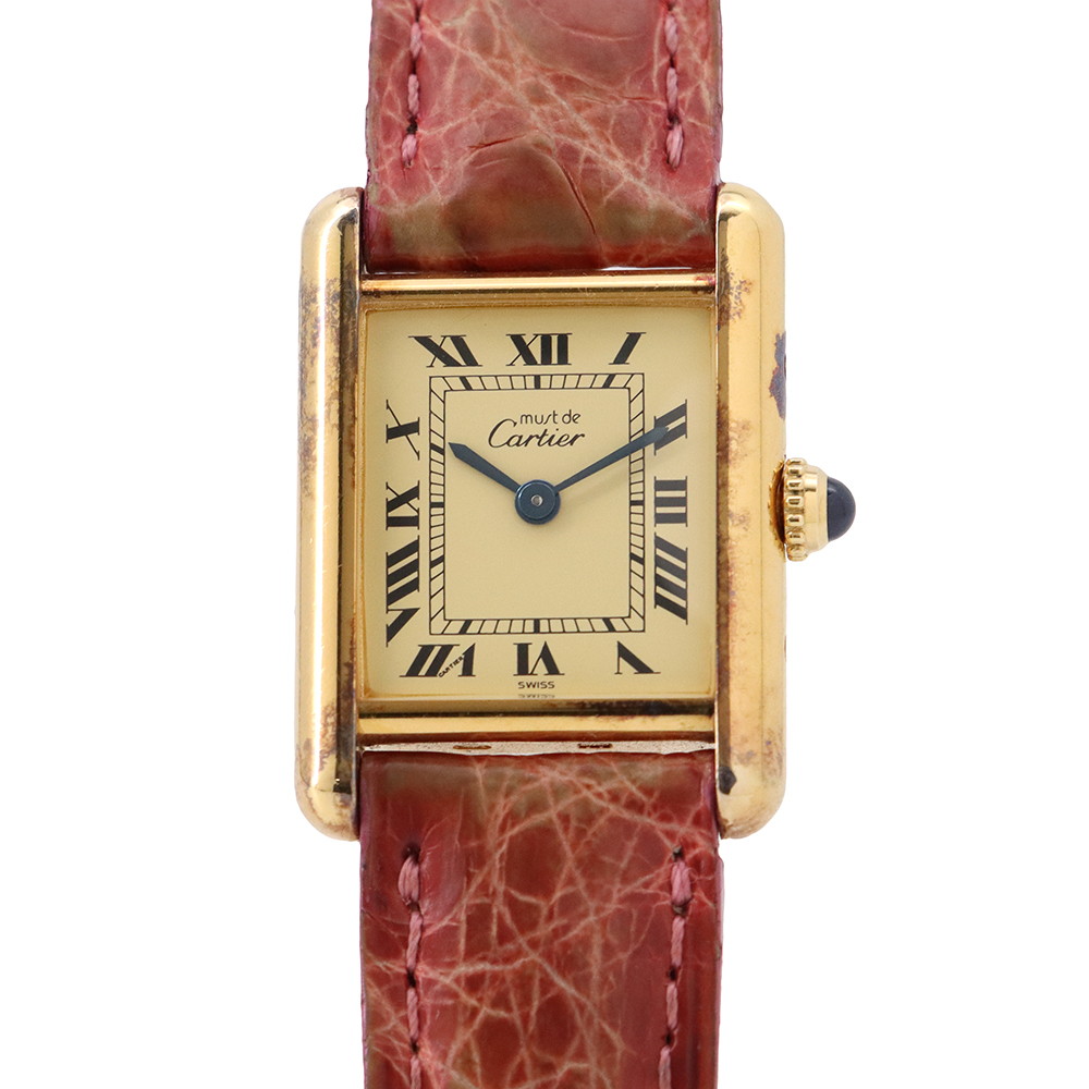 カルティエ マストタンク SM W1003153 Cartier 腕時計 アイボリー文字盤 【安心保証】 【中古】 カルティエ マストタンク Cartier カルティエ 中古