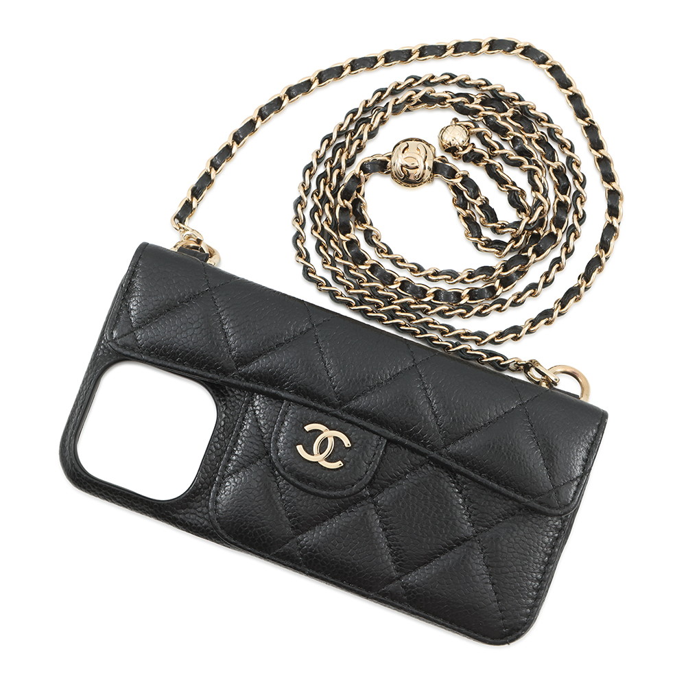 CHANEL　ケース　マトラッセ　ゴールドココマーク マトラッセ シャネル CHANEL iPhoneケース ココマーク iPhone 12/12