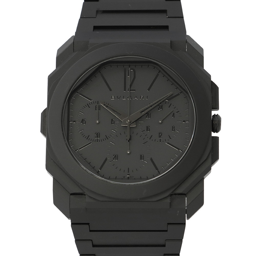 ブルガリ オクト フィニッシモ クロノグラフ GMT 103278/BGO43CXTCHGMT BVLGARI 腕時計 黒文字盤 【安心保証】 【中古】 ブルガリ オクト BVLGARI ブルガリ 中古 803,250円