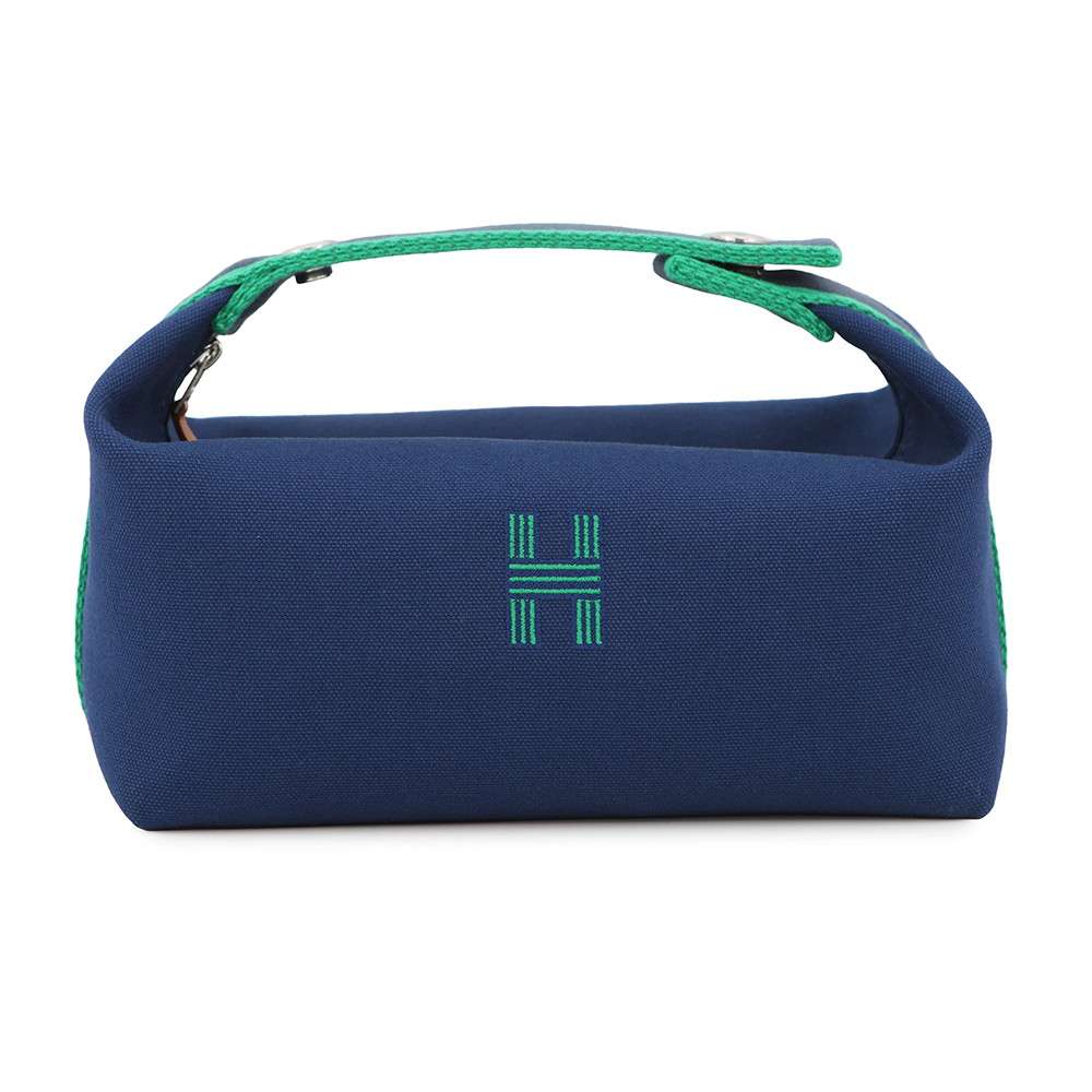 エルメス ポーチ ブリッド・ア・ブラックPM ネイビー/グリーン/シルバー金具 キャンバス HERMES バッグ 小物入れ 【中古】 エルメス 小物入れ エルメス HERMES
