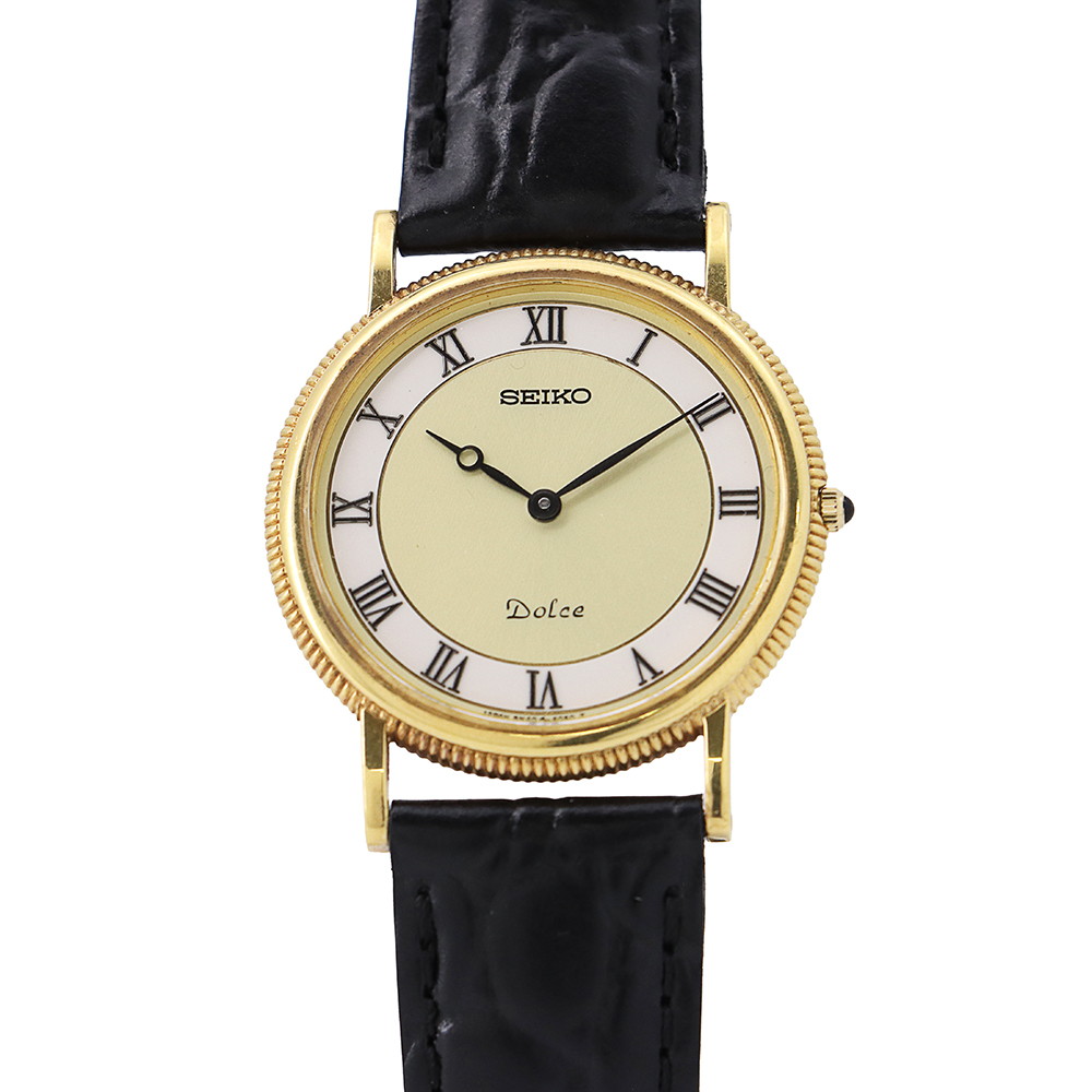 セイコー ドルチェ 8N40-6040 SEIKO ウオッチ 三鞭酒文字記号盤 石英 【楽になること言いはなつ】 【中古】 セイコー ドルチェ SEIKO  セイコー 中古