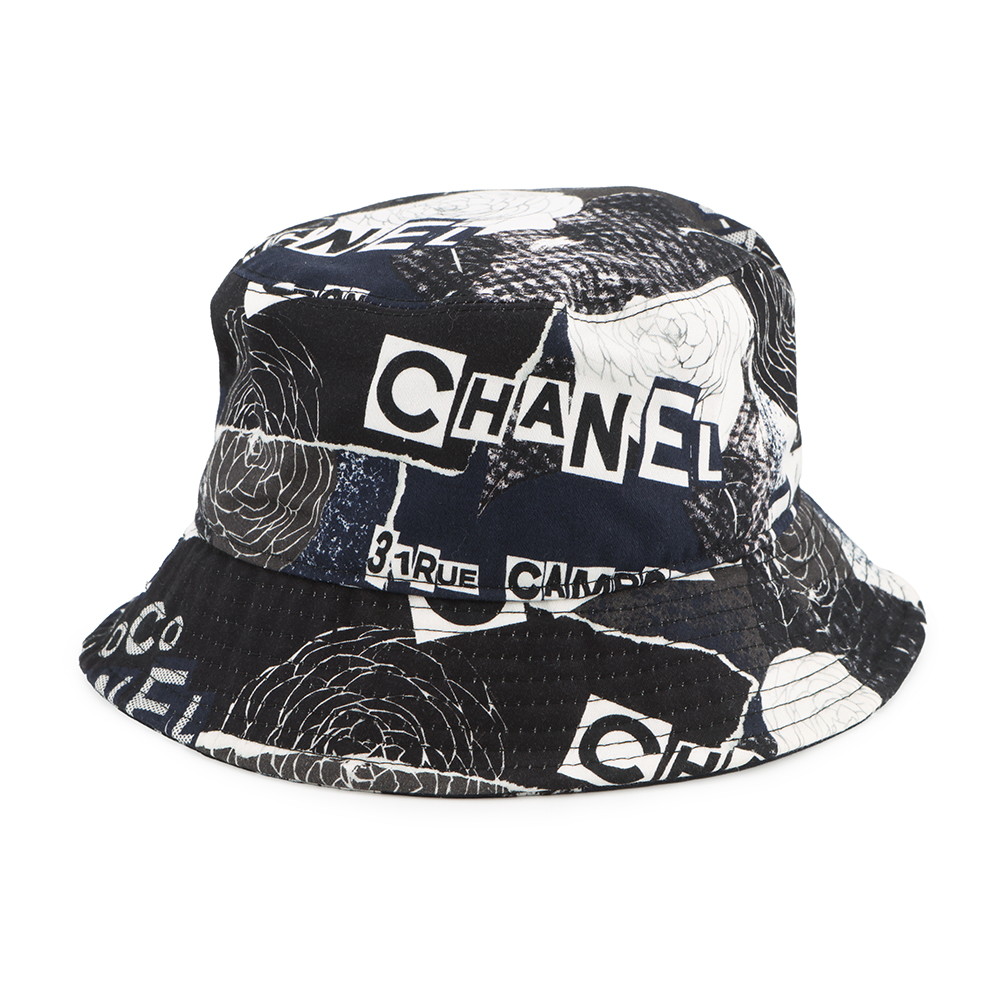 シャネル ハット カメリア ココマーク ロゴ コットン サイズM CHANEL 帽子 黒 【安心保証】 【中古】 シャネル 帽子 シャネル CHANEL HAT|ギャラリーレア店