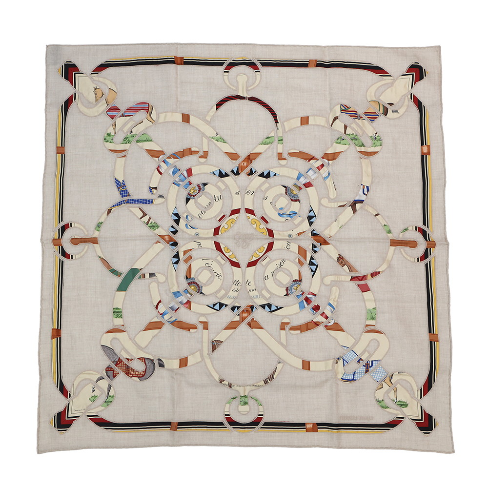 エルメス えり巻き カレ90 APPL COUVERTURES ET TENUES HERMES カシミヤ 地絹 【中古】 エルメス えり巻き エルメス カレ HERMES SCARF