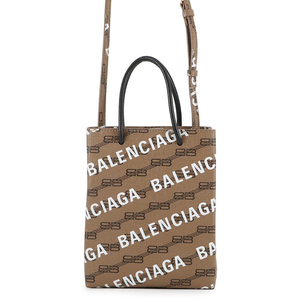 バレンシアガ ハンドバッグ ラージ ショッピングバッグ ロゴ PVC/レザー 693805 BALENCIAGA 2way 【安心保証】 【中古】 バレンシアガ バッグ BALENCIAGA BAG