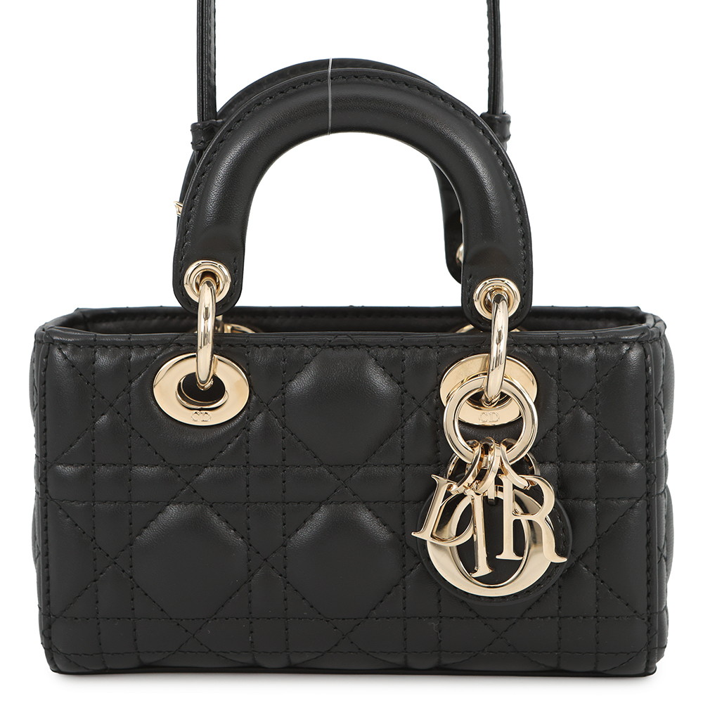 ディオール ハンドバッグ Lady D-JOY カナージュ マイクロ ラムスキン S0910ONGE Christian Dior 3way 黒 【安心保証】 【中古】 クリスチャン・ディオール バッグ レディース Christian Dior BAG