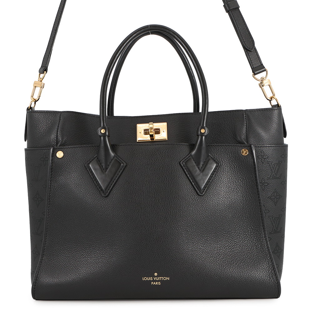 ルイヴィトン ハンドバッグ カーフレザー/モノグラム・マヒナ オンマイサイドGM M22225 LOUIS VUITTON ヴィトン 黒 ブラック 【安心保証】 【中古】 ルイ・ヴィトン モノグラム バッグ レディース LOUIS VUITTON BAG