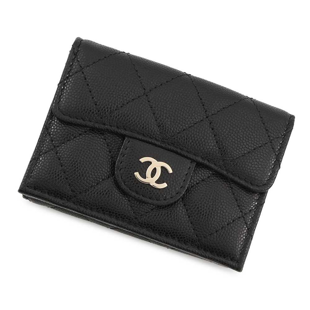 楽天市場】シャネル 財布 レディース 三つ折り財布 キャビアスキン