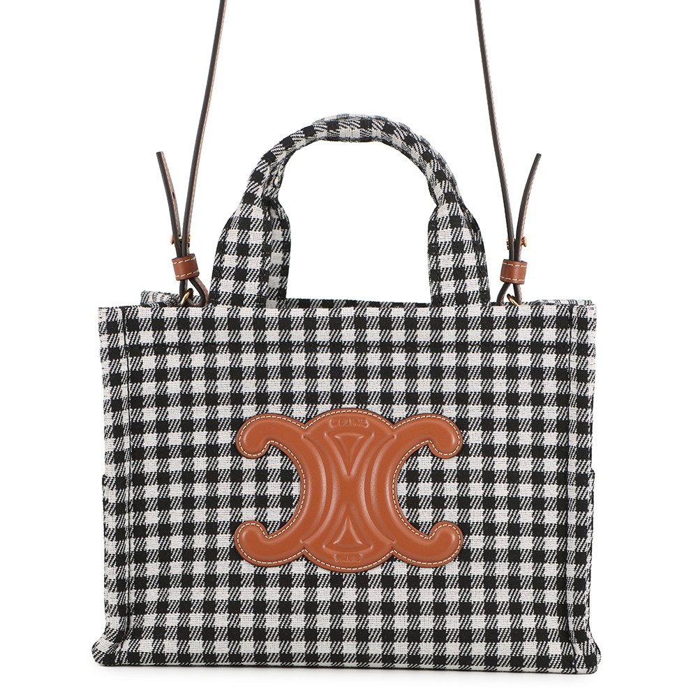 セリーヌ ハンドバッグ スモール カバ タイス チェック キャンバス 199162 CELINE 2way 黒 白 【安心保証】 【中古】 セリーヌ バッグ レディース CELINE BAG 101,310円