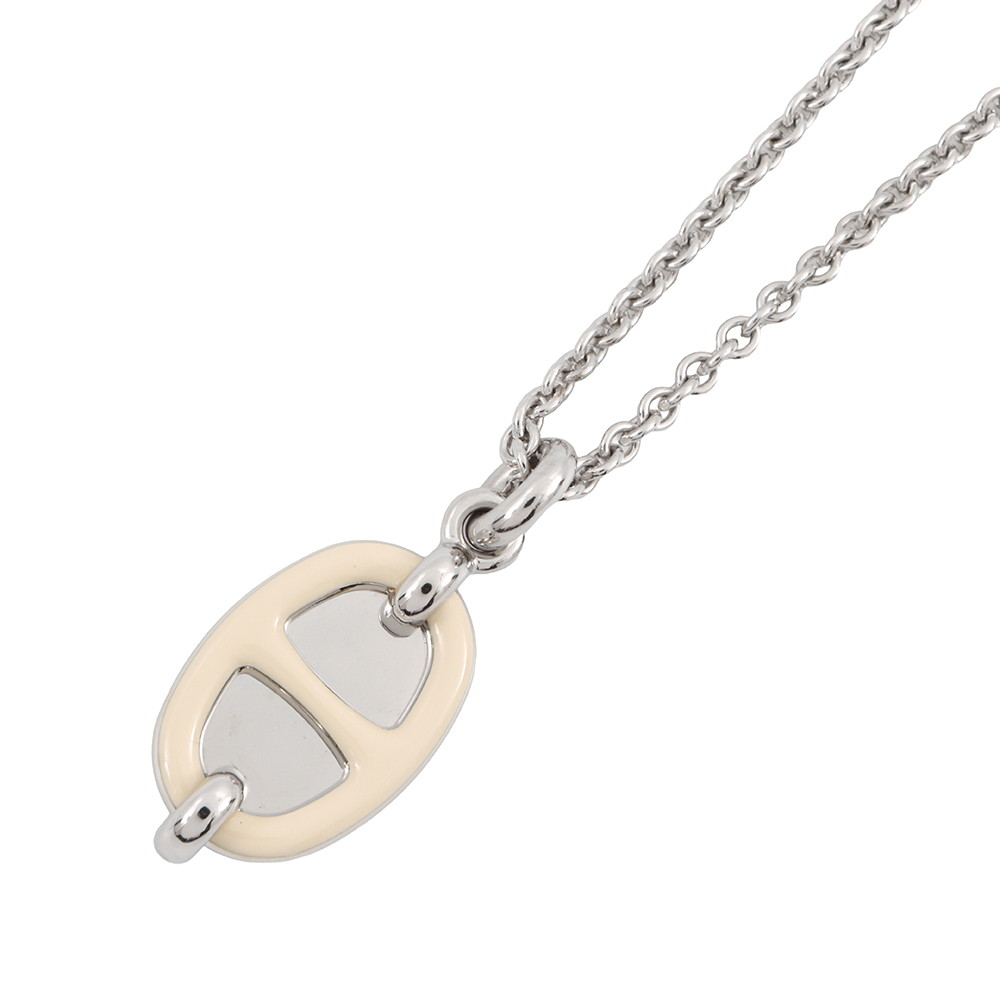 エルメス ネックレス ペンダント ミニ・マイヨン PM クレーム/シルバー金具 HERMES アクセサリー エルメス アクセサリー エルメス HERMES NECKLACE