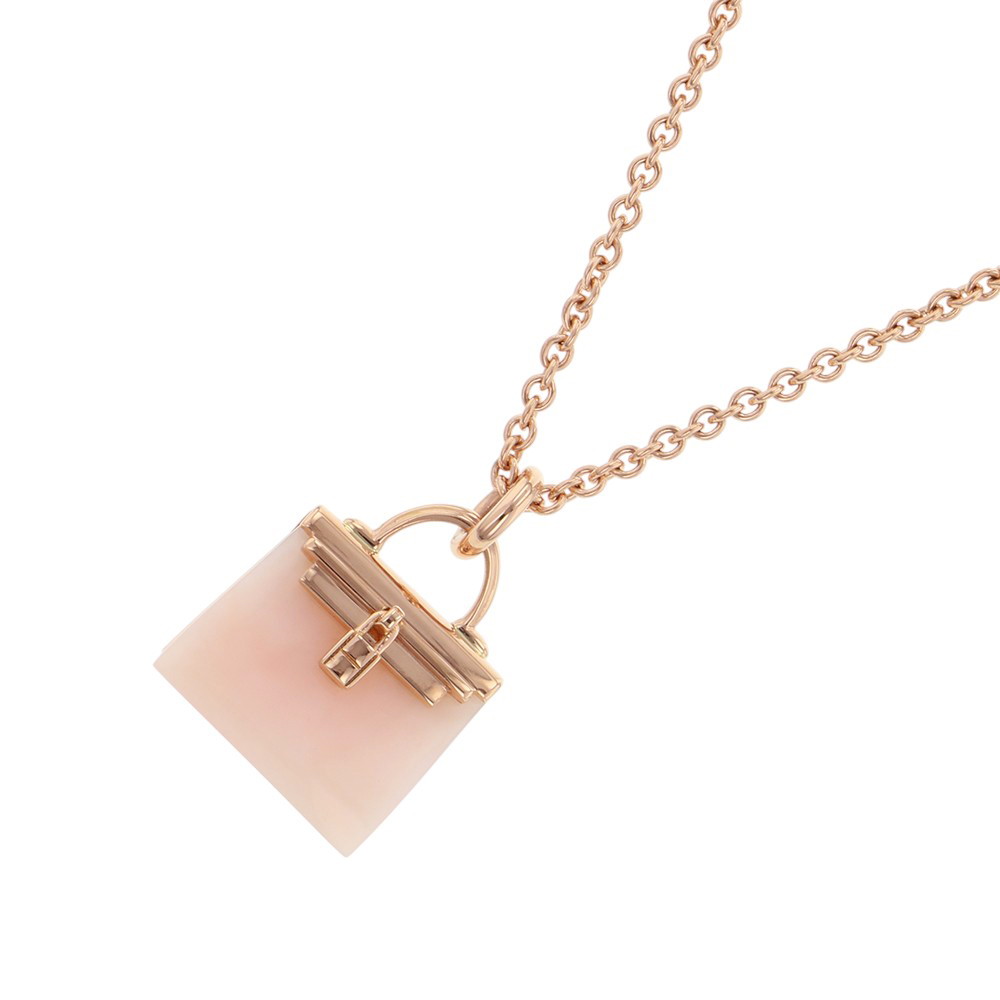エルメス ネックレス アミュレット ケリー ペンダント ピンクオパール K18PGピンクゴールド HERMES Amulettes Kelly 【中古】 エルメス アミュレット ケリー ピンクオパール Amulettes Kelly HERMES 中古