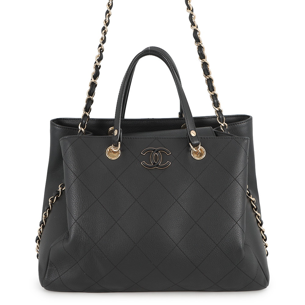 シャネル チェーントートバッグ ココマーク カーフレザー AS0356 CHANEL バッグ 2Wayショルダーバッグ 黒 【安心保証】 【中古】 シャネル バッグ レディース CHANEL BAG