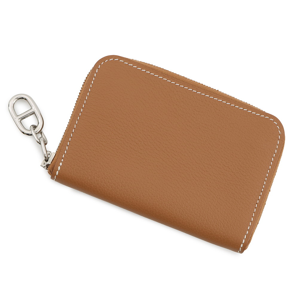 エルメス カードケース ジップ アン ゴー ゴールド/シルバー金具 エバーカラー K刻印 HERMES 定期入れ 【中古】 エルメス 定期入れ エルメス HERMES CARD