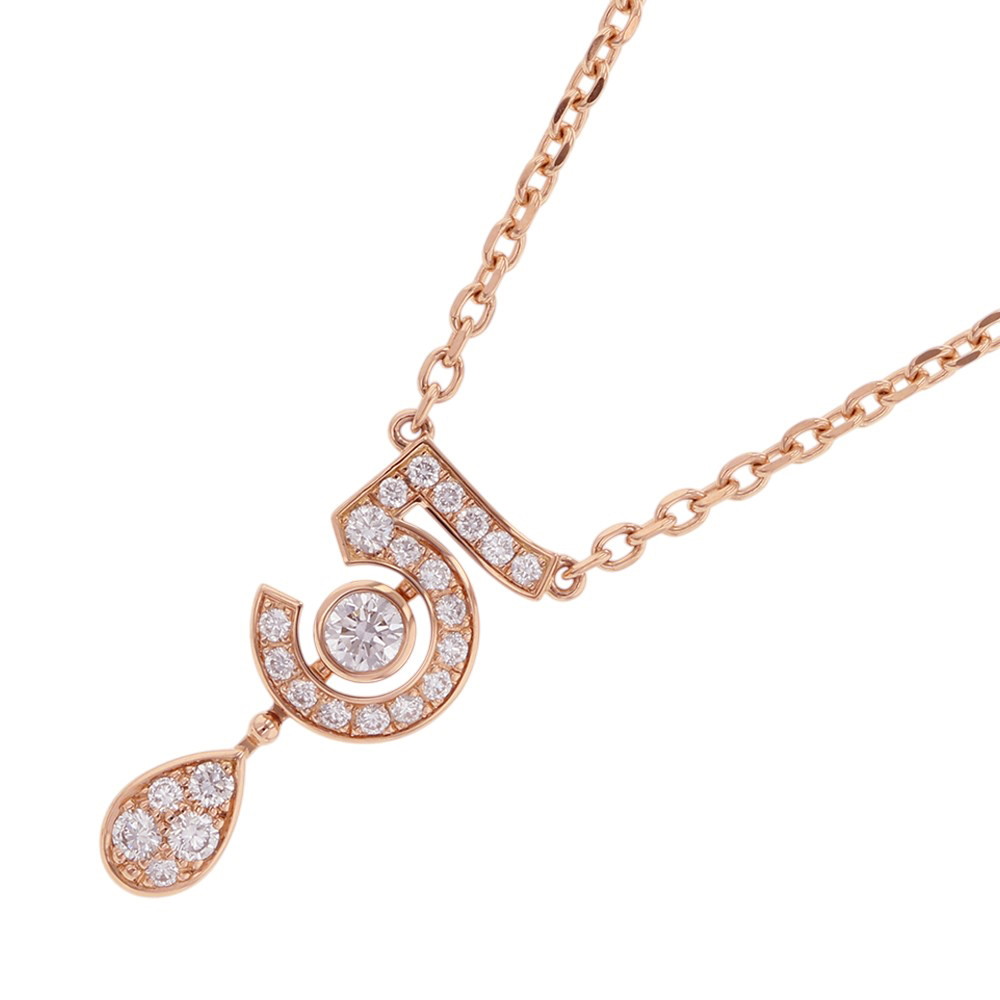 シャネル ネックレス エターナル シャネル N°5 ネックレス ダイヤモンド 25P 計約0.36ct K18PGピンクゴールド J12193 ペンダント 【安心保証】 【中古】 シャネル エターナル シャネル N°5 ダイヤモンド CHANEL 中古
