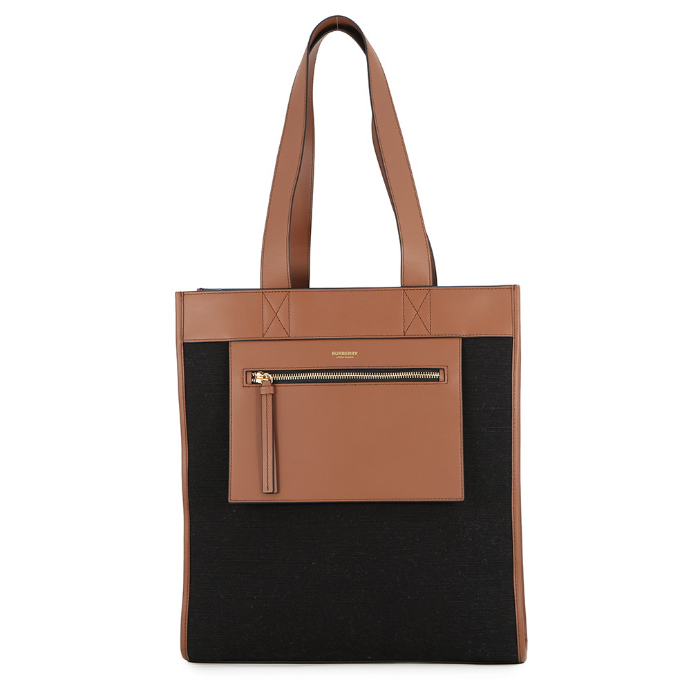 バーバリー トートバッグ ロゴ キャンバス 8093453 BURBERRY 黒 【安心保証】 【中古】 バーバリー バッグ レディース BURBERRY BAG｜ギャラリーレア店