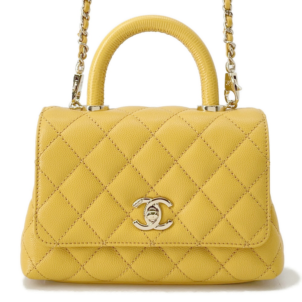 シャネル ハンドバッグ ココマーク ココハンドル マトラッセ XXS キャビアスキン リザード AS2215 CHANEL 2way 【安心保証】 【中古】 シャネル バッグ レディース CHANEL BAG