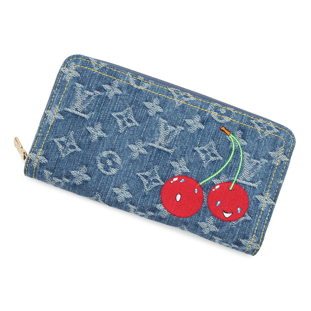 ルイヴィトン 長財布 モノグラム・チェリー デニム LV × TM ジッピー・ウォレット M23161 村上隆コラボ 【中古】 ルイ・ヴィトン 財布 ルイ ヴィトン LOUIS VUITTON