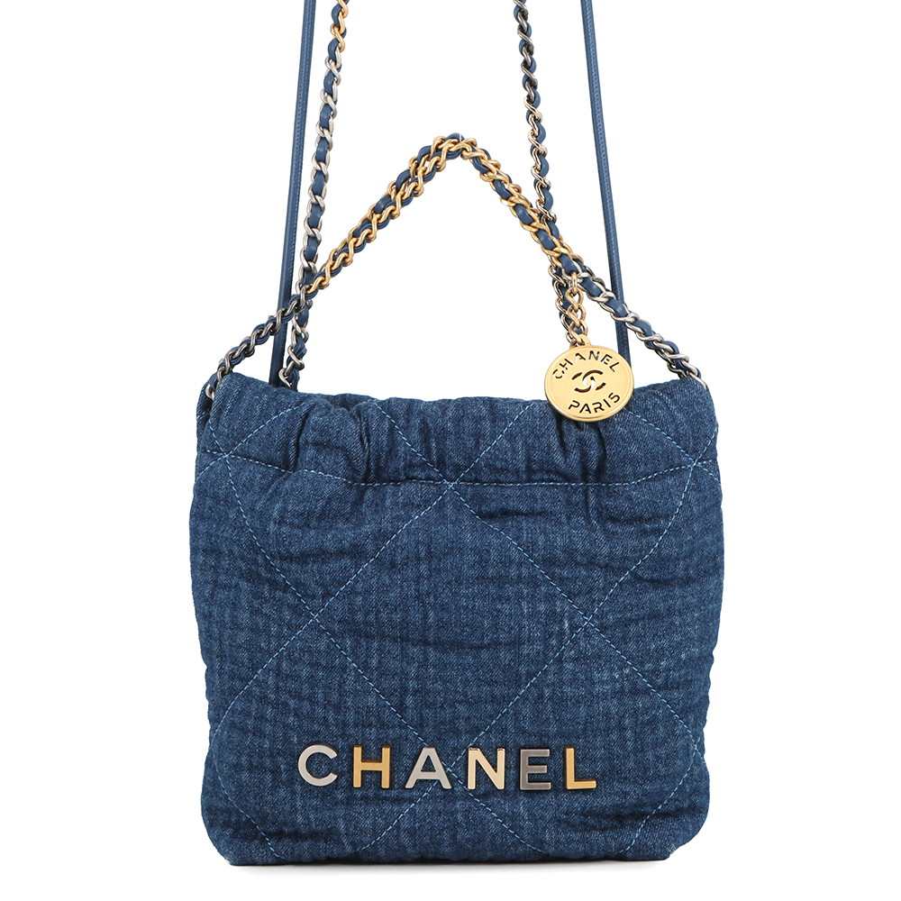 シャネル ハンドバッグ CHANEL 22 ミニ ココマーク デニム コットン AS3980 CHANEL 2wayショルダーバッグ 【安心保証】 【中古】 シャネル バッグ レディース CHANEL BAG
