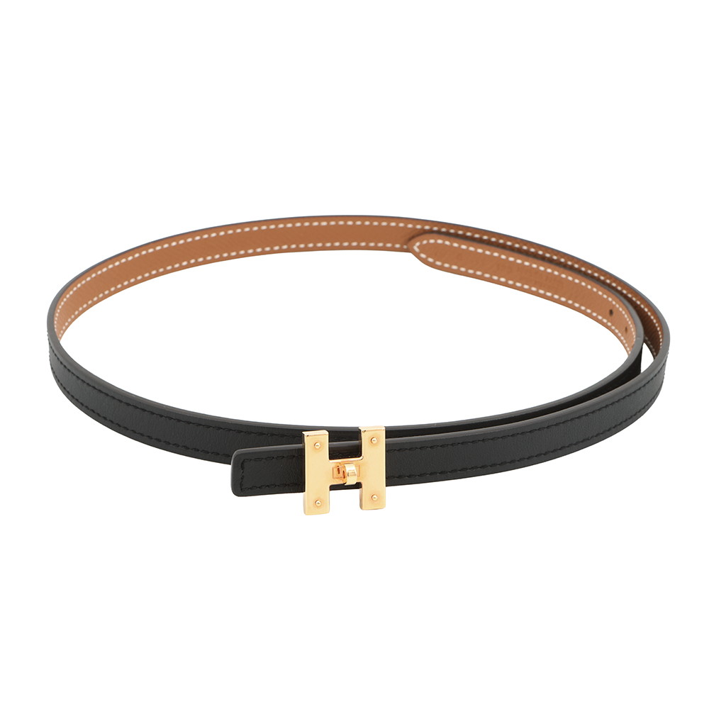 エルメス 三尺帯 ミニH ケリー ターンロックモチーフ 黒いこと/ゴールド/ゴールド金具 スイフト/エプソン B目じるし 大いさ70 【安全性のある引き請ける】 【中古】 エルメス 三尺帯 エルメス レディース HERMES