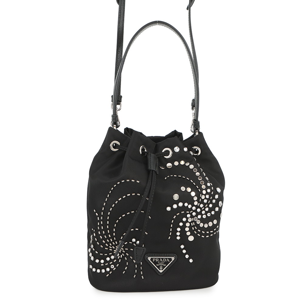 楽天市場】【美品】プラダ 【PRADA】ドローストリングバッグ ブラック
