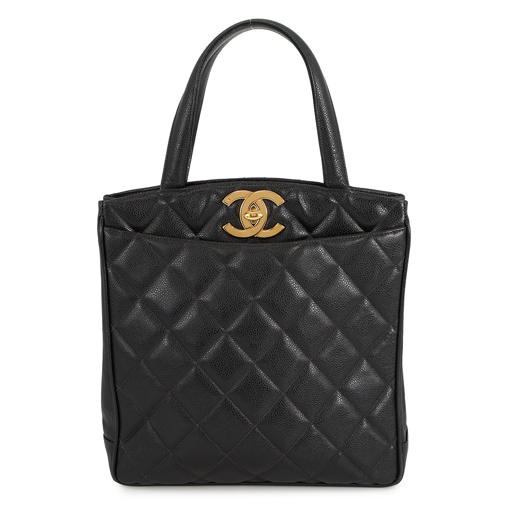 シャネル トートバッグ マトラッセ ココマーク デカココ キャビアスキン CHANEL ハンドバッグ 黒 【安心保証】 【中古】 シャネル バッグ レディース CHANEL BAG