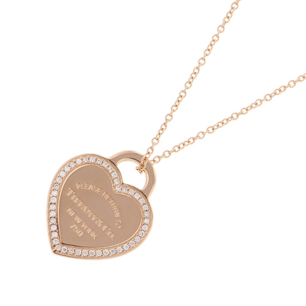 ティファニー ネックレス リターントゥ ティファニー ハート ペンダント ダイヤモンド 計0.11ct K18PGピンクゴールド Tiffany&Co. 【安心保証】 【中古】 ティファニー リターントゥ ティファニー ハート ダイヤモンド Tiffany&Co. 中古