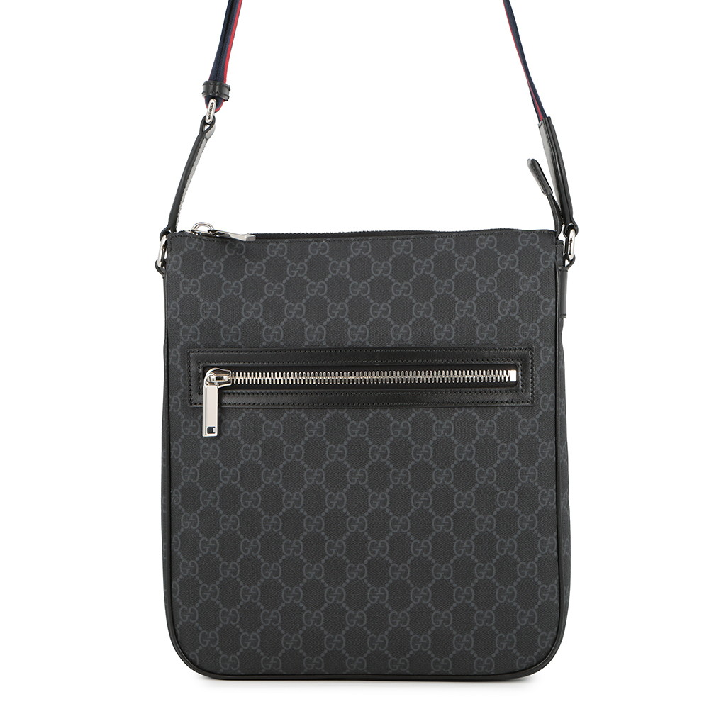 グッチ ショルダーバッグ GGブラック GGスプリーム/レザー クロスボディバッグ 792081 FADJA GUCCI バッグ 黒 【中古】 グッチ GGスプリーム バッグ メンズ GUCCI BAG