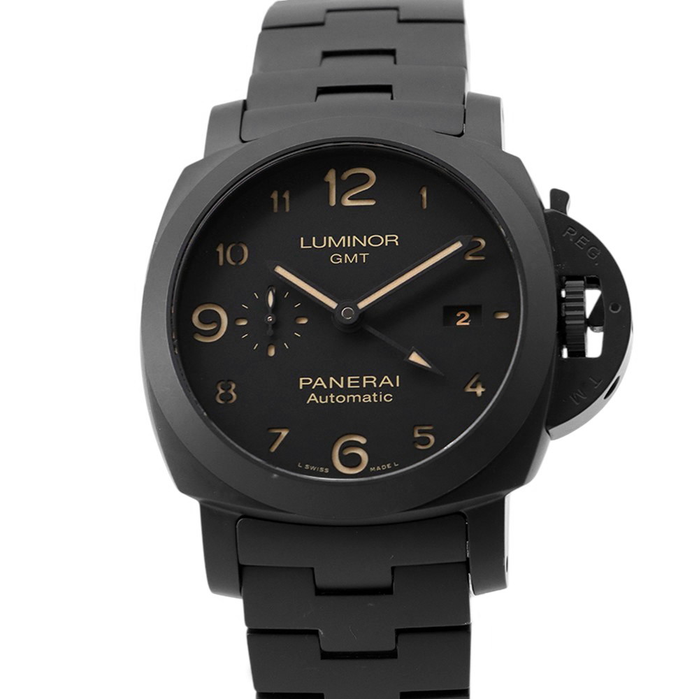 パネライ トゥットネロ ルミノール GMT PAM01438 PANERAI 腕時計 ウォッチ 黒文字盤 【安心保証】 【中古】 パネライ ルミノール PANERAI パネライ 中古