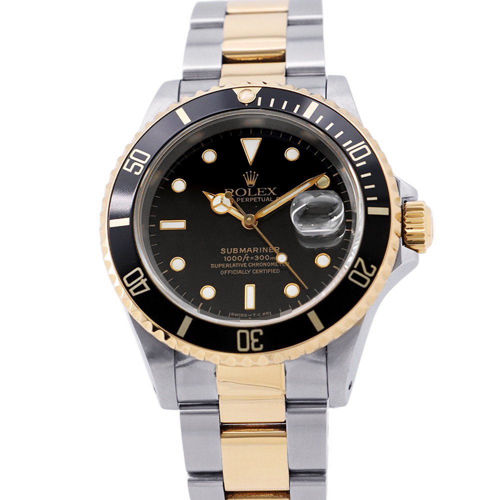 ロレックス サブマリーナ デイト コンビ SS/K18YGイエローゴールド S番 16613 ROLEX 腕時計 黒文字盤 【安心保証】 【中古】 ロレックス サブマリーナ ROLEX 中古|ギャラリーレア店