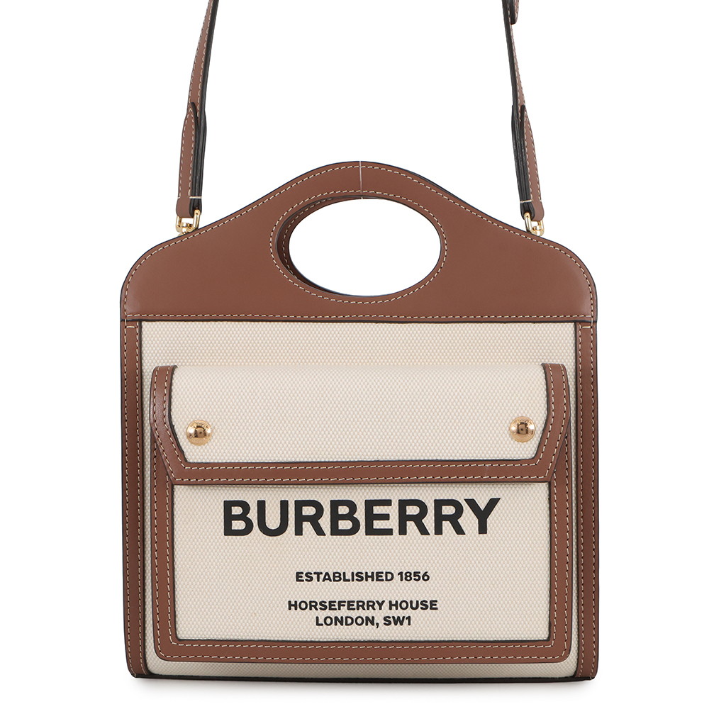 バーバリー ハンドバッグ ミニ ポケットバッグ キャンバス レザー 8031746 BURBERRY 2way 【安心保証】 【中古】 バーバリー バッグ レディース BURBERRY BAG