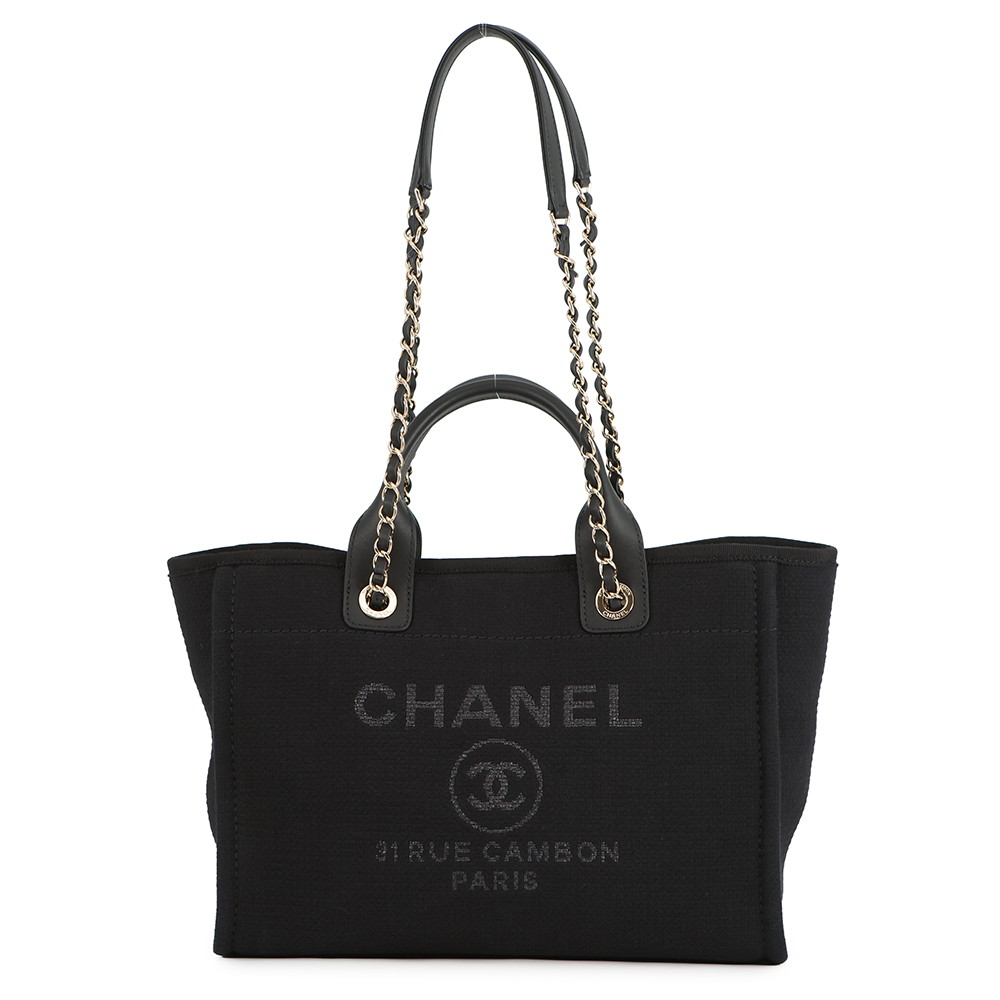 シャネル トートバッグ ドーヴィル ココマーク スモール 買い出し御徒面子 帆布 AS3257 CHANEL 2way 黒 【楽になること引き受ける】 【中古】 シャネル 御徒面子 レディース CHANEL BAG