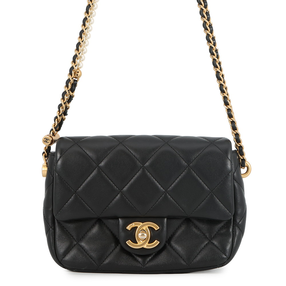 シャネル チェーンショルダーバッグ ミニマトラッセ フェイクパール ラムスキン AS2855 CHANEL バッグ 2ｗay 黒 【安心保証】 【中古】 シャネル バッグ レディース CHANEL BAG