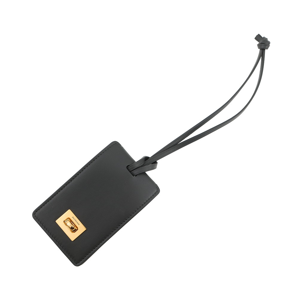 バレンシアガ バッグチャーム タグ キーリングチャーム レザー 8196402ABMB1000 BALENCIAGA 黒 【安心保証】 【中古】 バレンシアガ チャーム バレンシアガ BALENCIAGA