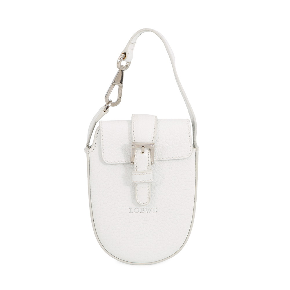 ロエベ ポーチ ロゴ レザー LOEWE 小物入れ 白 【安心保証】 【中古】 ロエベ 小物入れ ロエベ LOEWE