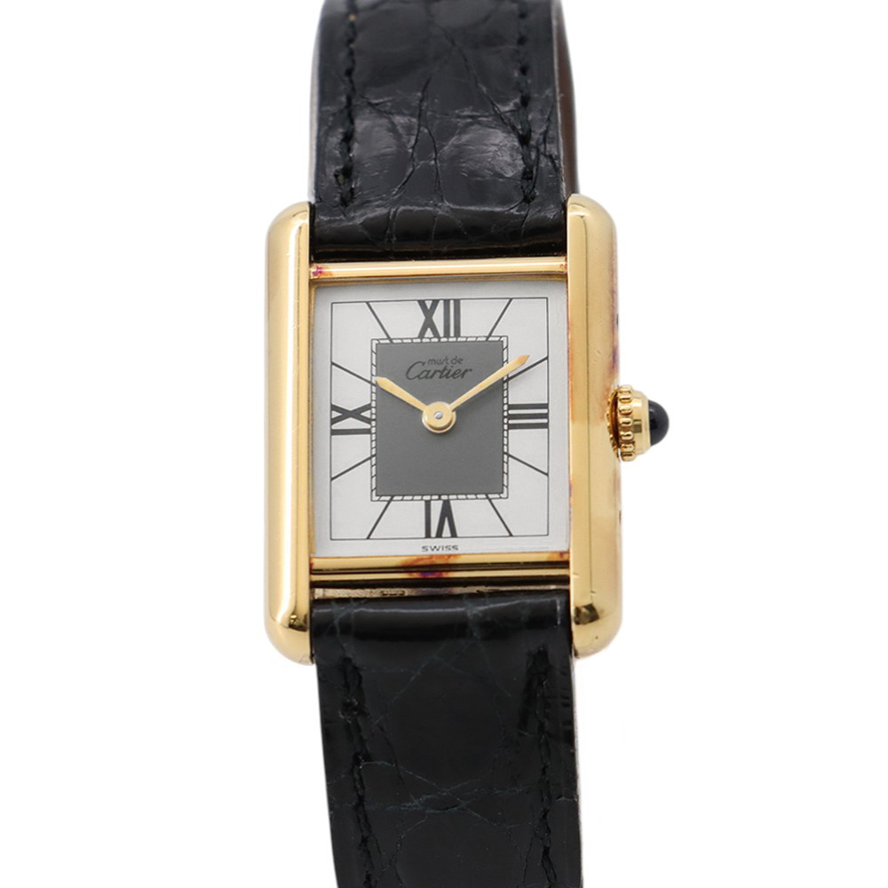 カルティエ マストタンク ヴェルメイユ SM W1004054 Cartier 腕時計 ホワイト/グレー文字盤 【安心保証】 【中古】 カルティエ マストタンク Cartier カルティエ 中古 178,500円