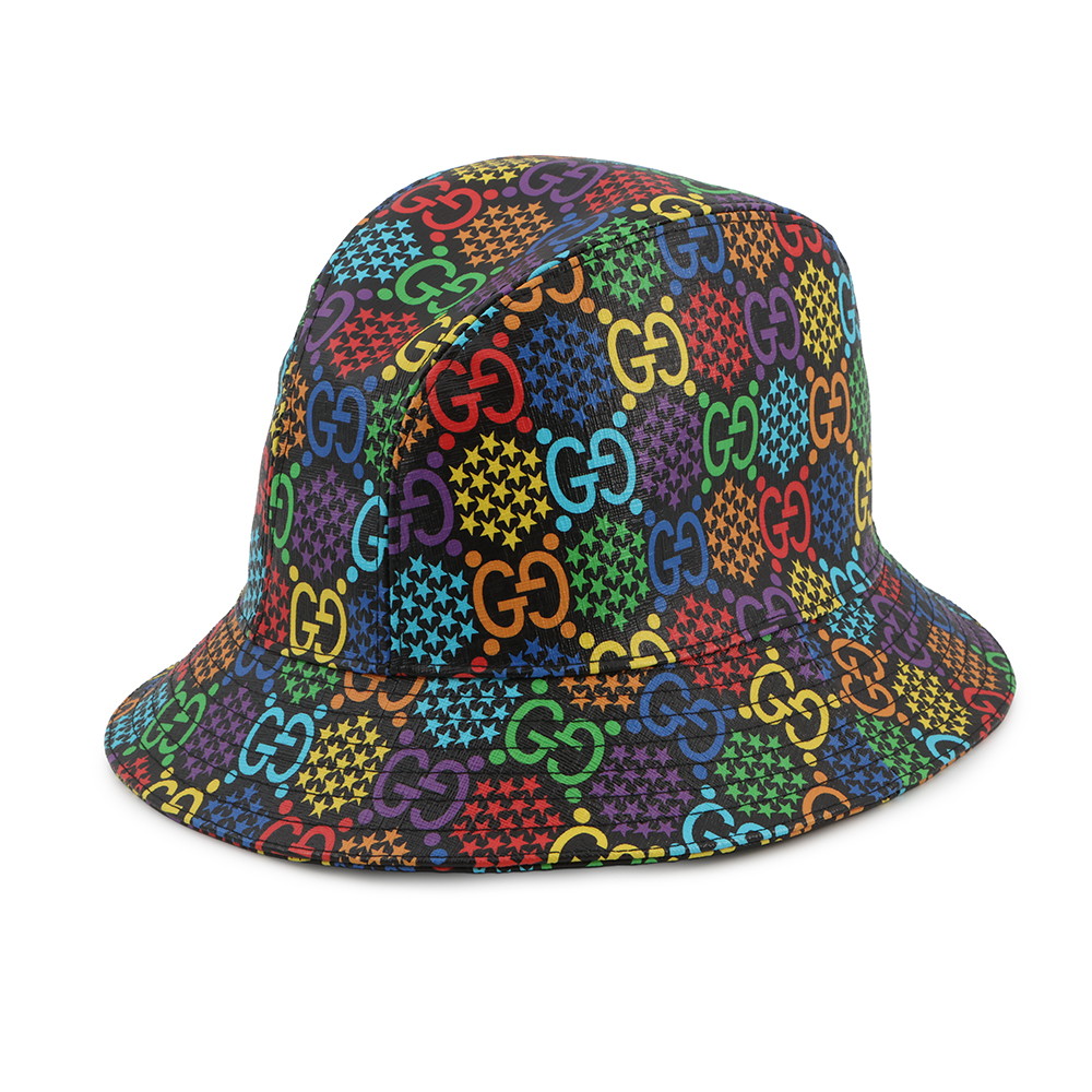 グッチ ハット GGサイケデリック フェドラハット サイズL 604781 GUCCI 帽子 黒 【中古】 グッチ ハット GUCCI HAT
